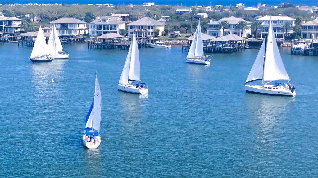 Yachts in the harbor - Racing - Ladybug Race - Navigating the waves - Spring - Sailing - Sailing in St Augustine - Yachts