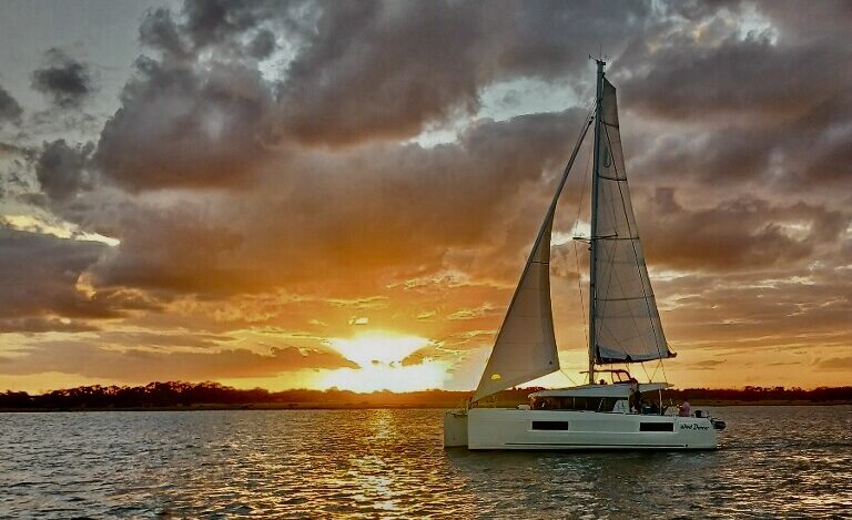 sunset sailing in st augustine sailing charter on our luxury sailing catamaran with st augustine sailing