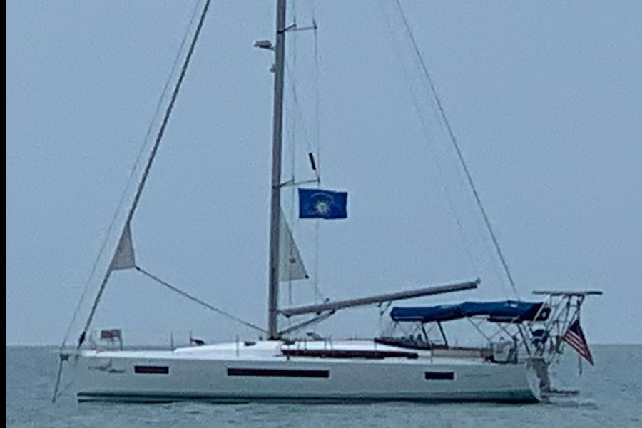 At anchor full port profile