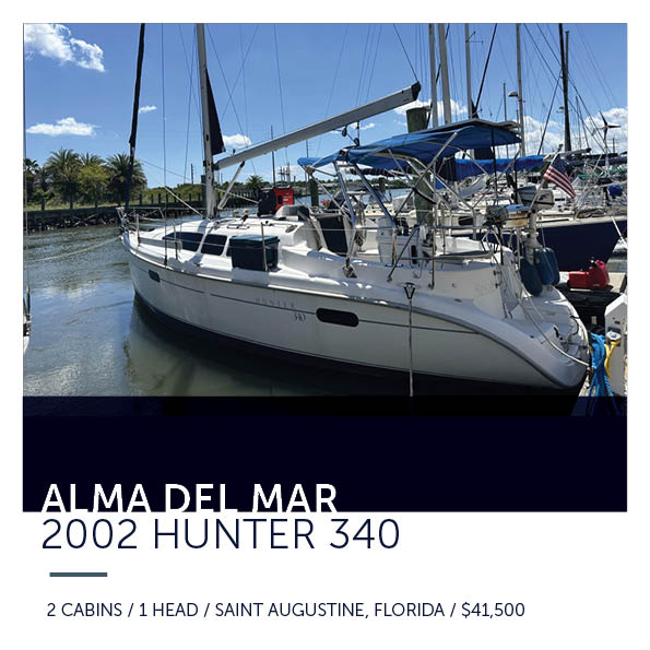 2002 Hunter 340 - Alma Del Mar - All Points Yacht Sales - 904-717-1288